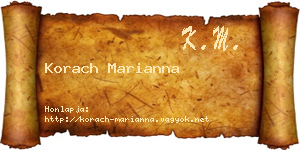 Korach Marianna névjegykártya